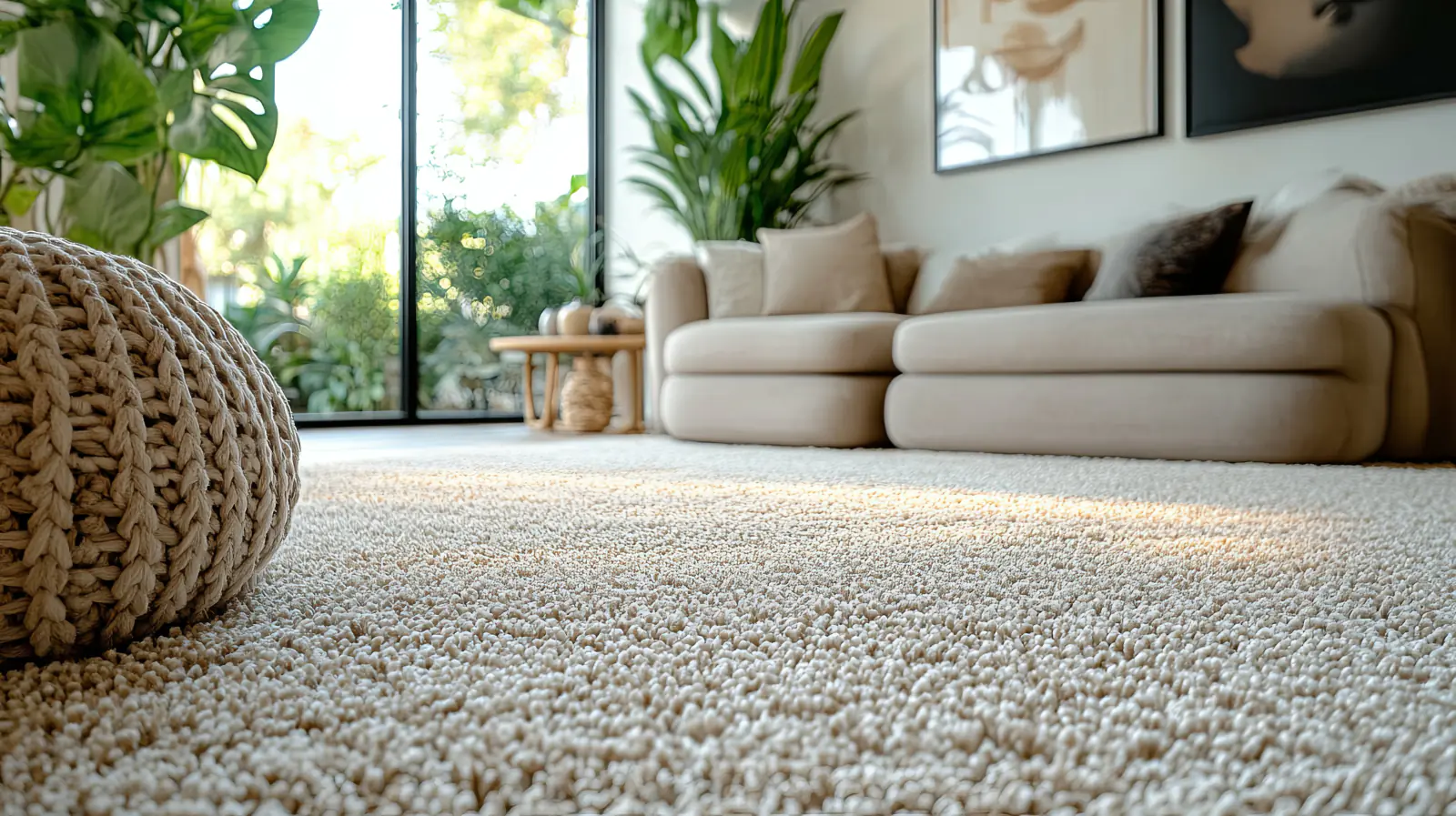 Plush carpet in a bright Maryland living room