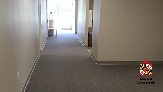 Office hallway carpet and base