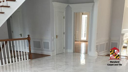 Entry way to this mansion, marble floors
